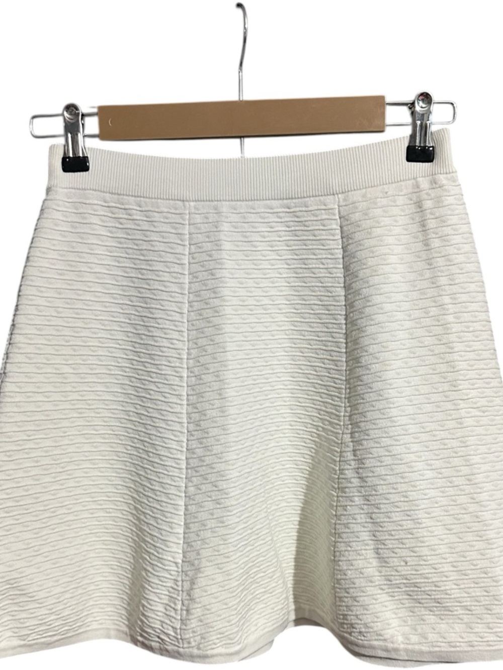 Bebe Mini Ottoman Flare Skirt NWT White Size Small